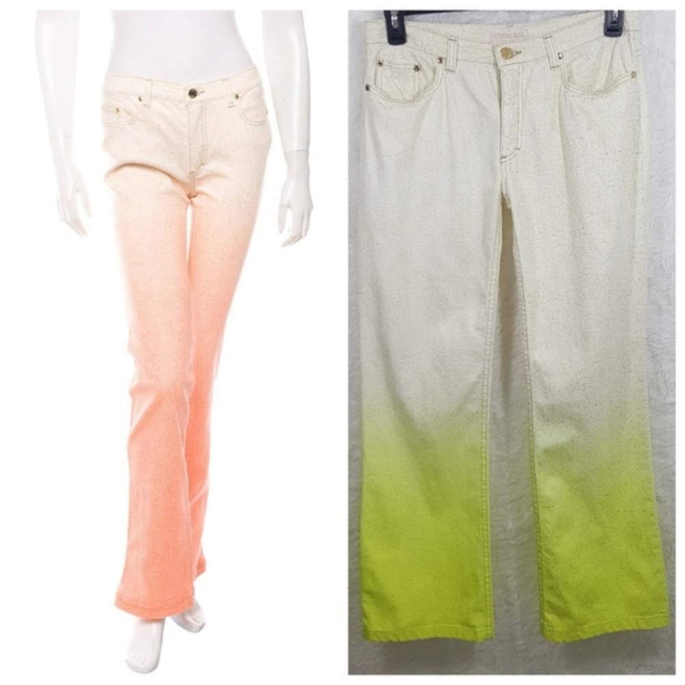 Roberto Cavalli High Rise Glitter Ombre Jeans Sz M